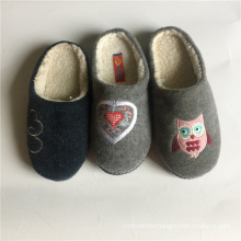 Embroidery felt slipper winter  indoor house shoes of women